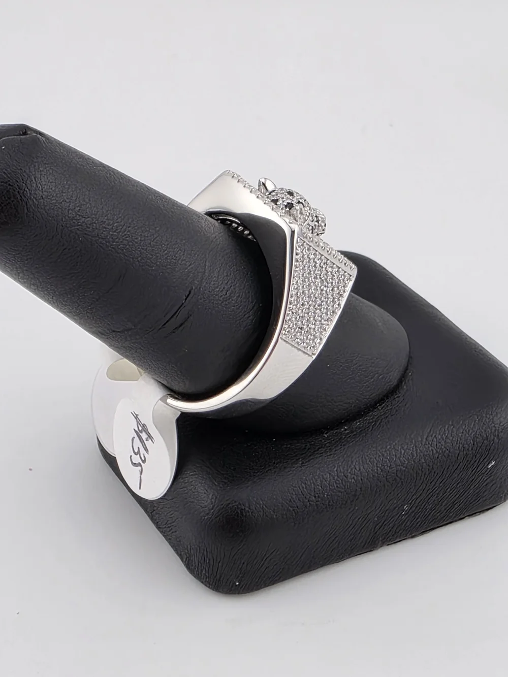 Sterling Silver 925 Pavé Panther Ring in Silver